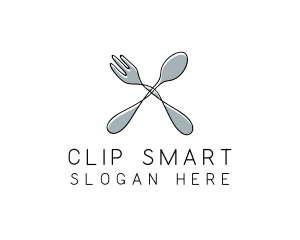 Spoon Fork Food Utensil logo design