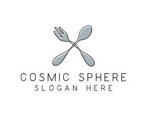 Spoon Fork Food Utensil logo design