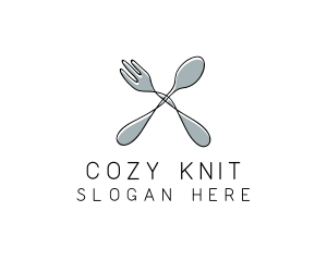 Spoon Fork Food Utensil logo design