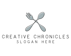 Spoon Fork Food Utensil logo design