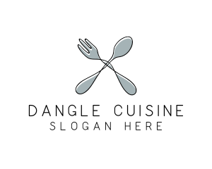 Spoon Fork Food Utensil logo design