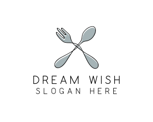 Spoon Fork Food Utensil logo design