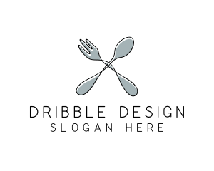 Spoon Fork Food Utensil logo design