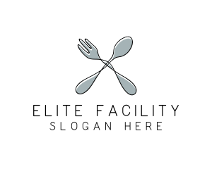 Spoon Fork Food Utensil logo design