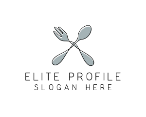 Spoon Fork Food Utensil logo design