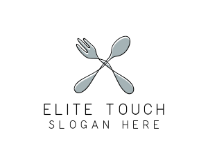 Spoon Fork Food Utensil logo design