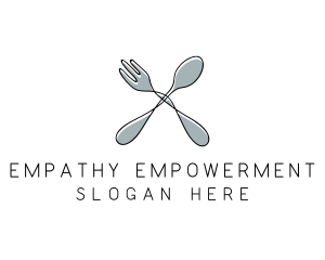 Spoon Fork Food Utensil logo design