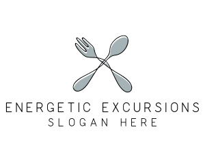 Spoon Fork Food Utensil logo design