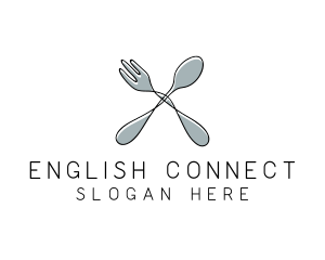 Spoon Fork Food Utensil logo design