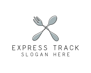 Spoon Fork Food Utensil logo design