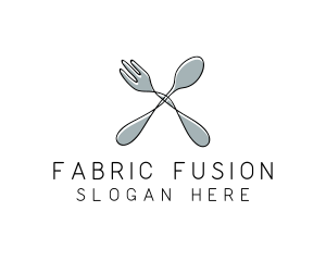 Spoon Fork Food Utensil logo design