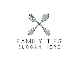 Spoon Fork Food Utensil logo design