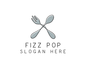 Spoon Fork Food Utensil logo design