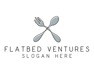 Spoon Fork Food Utensil logo design