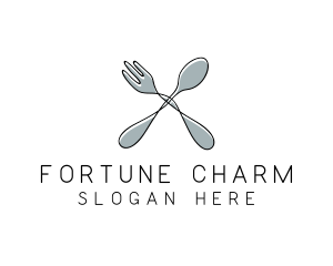 Spoon Fork Food Utensil logo design