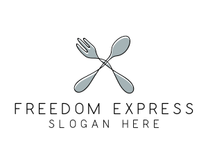 Spoon Fork Food Utensil logo design