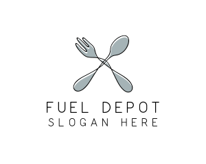 Spoon Fork Food Utensil logo design