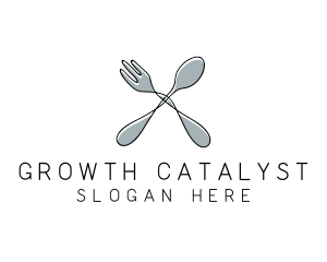 Spoon Fork Food Utensil logo design