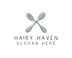 Spoon Fork Food Utensil logo design