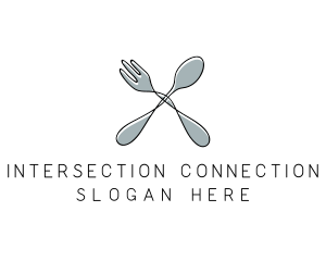 Spoon Fork Food Utensil logo design