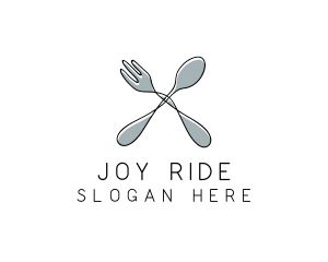 Spoon Fork Food Utensil logo design