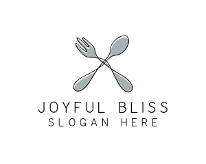 Spoon Fork Food Utensil logo design