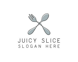 Spoon Fork Food Utensil logo design