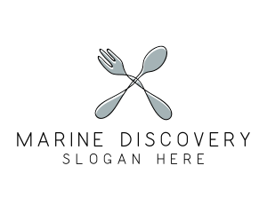 Spoon Fork Food Utensil logo design