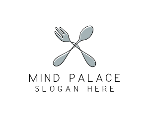 Spoon Fork Food Utensil logo design