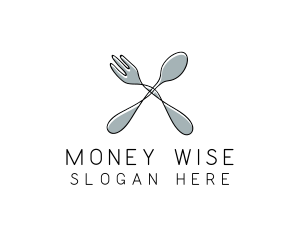 Spoon Fork Food Utensil logo design