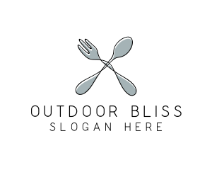 Spoon Fork Food Utensil logo design