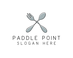 Spoon Fork Food Utensil logo design