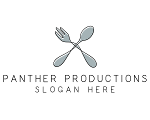 Spoon Fork Food Utensil logo design