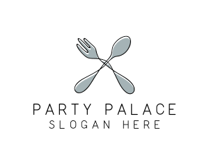 Spoon Fork Food Utensil logo design