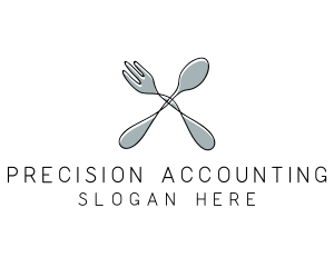 Spoon Fork Food Utensil logo design