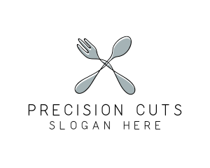 Spoon Fork Food Utensil logo design