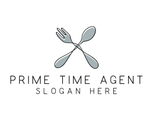 Spoon Fork Food Utensil logo design