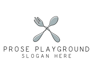 Spoon Fork Food Utensil logo design