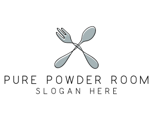 Spoon Fork Food Utensil logo design