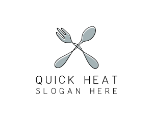 Spoon Fork Food Utensil logo design