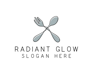 Spoon Fork Food Utensil logo design