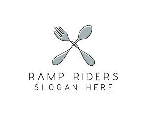 Spoon Fork Food Utensil logo design