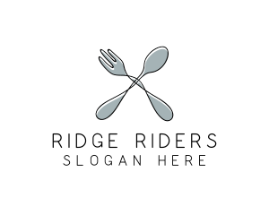 Spoon Fork Food Utensil logo design