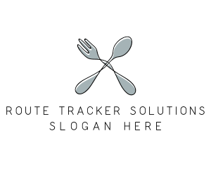 Spoon Fork Food Utensil logo design