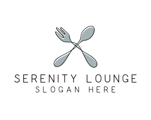 Spoon Fork Food Utensil logo design