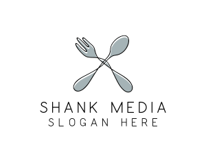 Spoon Fork Food Utensil logo design