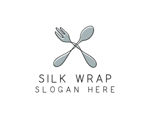 Spoon Fork Food Utensil logo design