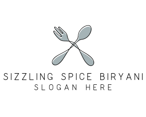 Spoon Fork Food Utensil logo design