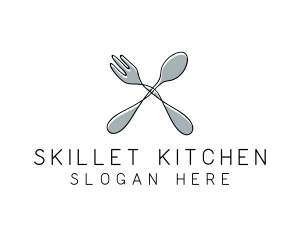 Spoon Fork Food Utensil logo design