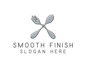 Spoon Fork Food Utensil logo design